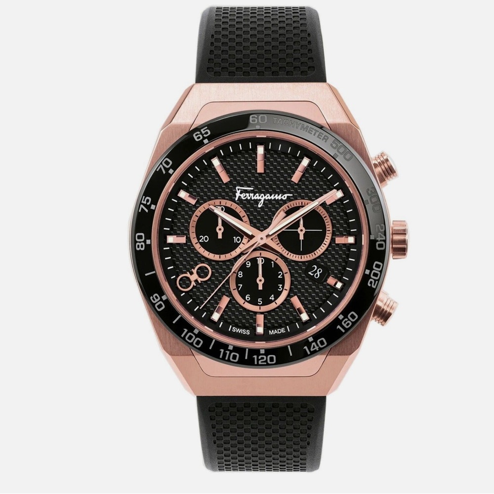 FERRAGAMO SLX Chronograph Watch rose gold NIB SFHR00320 - Picture 3 of 16